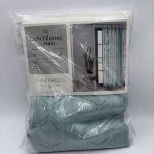 Threshold Light Filtering Curtain Light Aqua Boho Texture 54" x84” One Panel NEW
